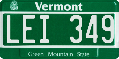VT license plate LEI349