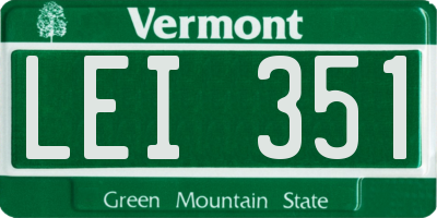 VT license plate LEI351