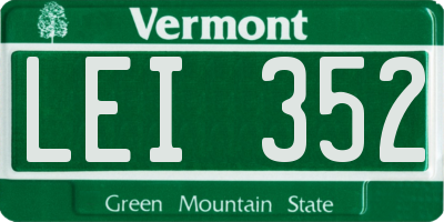 VT license plate LEI352