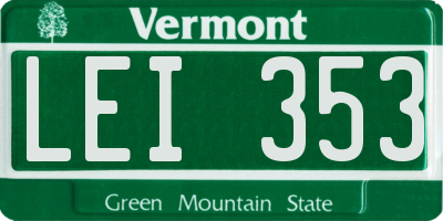 VT license plate LEI353