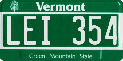 VT license plate LEI354