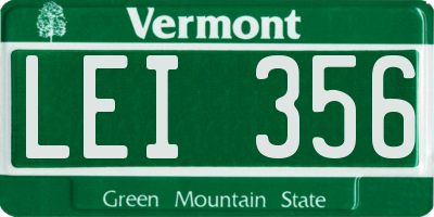 VT license plate LEI356
