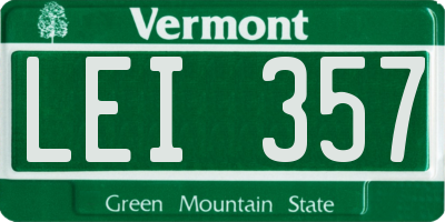 VT license plate LEI357