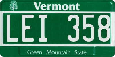 VT license plate LEI358