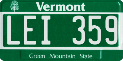 VT license plate LEI359