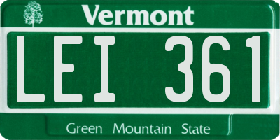 VT license plate LEI361
