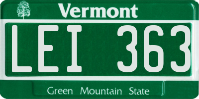 VT license plate LEI363