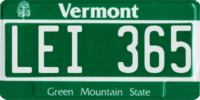 VT license plate LEI365