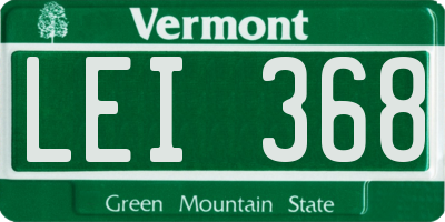 VT license plate LEI368