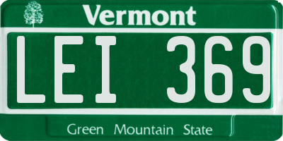 VT license plate LEI369