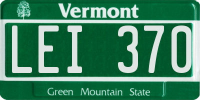 VT license plate LEI370