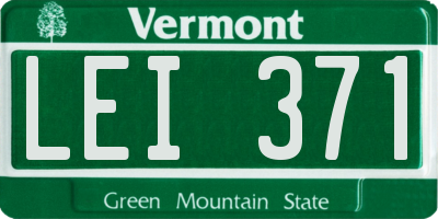 VT license plate LEI371