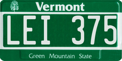 VT license plate LEI375