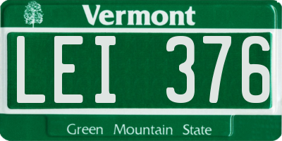 VT license plate LEI376