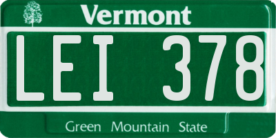 VT license plate LEI378
