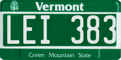 VT license plate LEI383