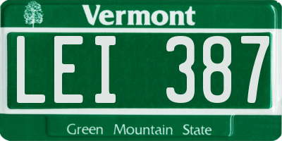 VT license plate LEI387