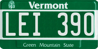 VT license plate LEI390