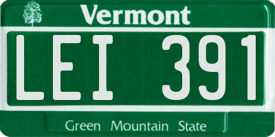 VT license plate LEI391