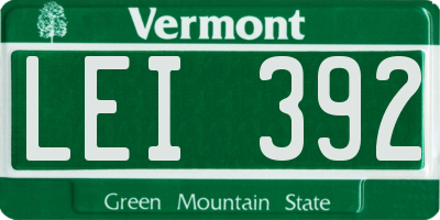 VT license plate LEI392