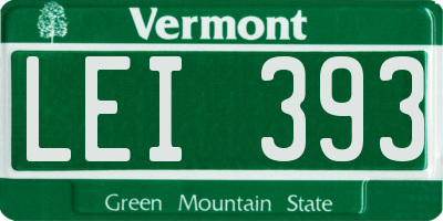 VT license plate LEI393