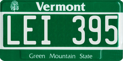 VT license plate LEI395
