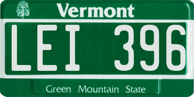 VT license plate LEI396