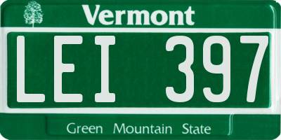 VT license plate LEI397