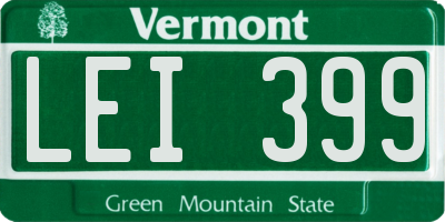 VT license plate LEI399