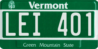 VT license plate LEI401
