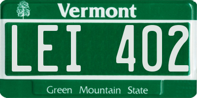 VT license plate LEI402