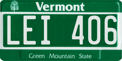 VT license plate LEI406