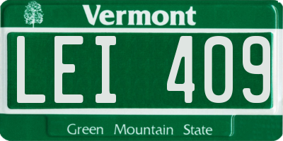 VT license plate LEI409