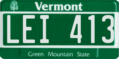 VT license plate LEI413