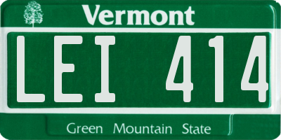 VT license plate LEI414