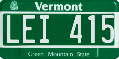 VT license plate LEI415