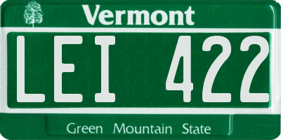 VT license plate LEI422
