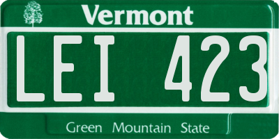 VT license plate LEI423