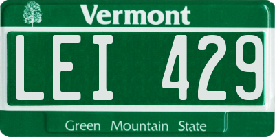 VT license plate LEI429