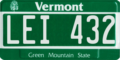 VT license plate LEI432