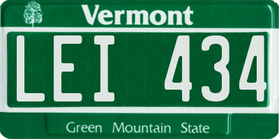 VT license plate LEI434