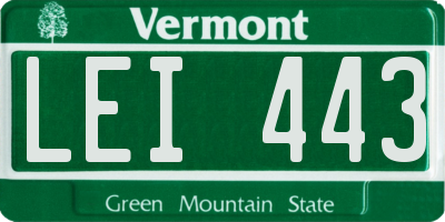 VT license plate LEI443