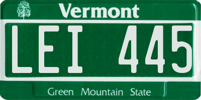VT license plate LEI445