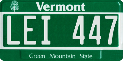 VT license plate LEI447