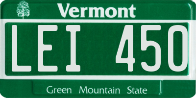 VT license plate LEI450