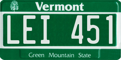 VT license plate LEI451