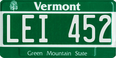 VT license plate LEI452