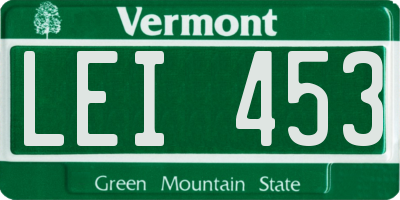 VT license plate LEI453