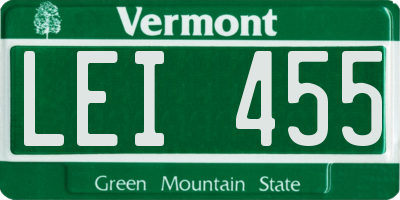 VT license plate LEI455