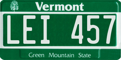 VT license plate LEI457